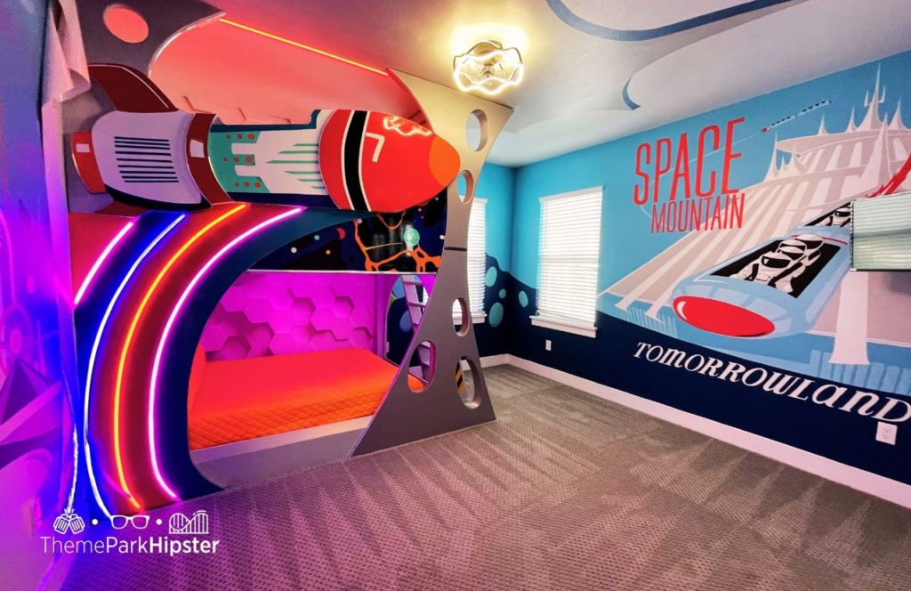 6 Bedroom Vacation Home Rental Tomorrowland Themed Room Reunion Resort near Disney World. Keep reading to learn more about Reunion Resort near Disney World.